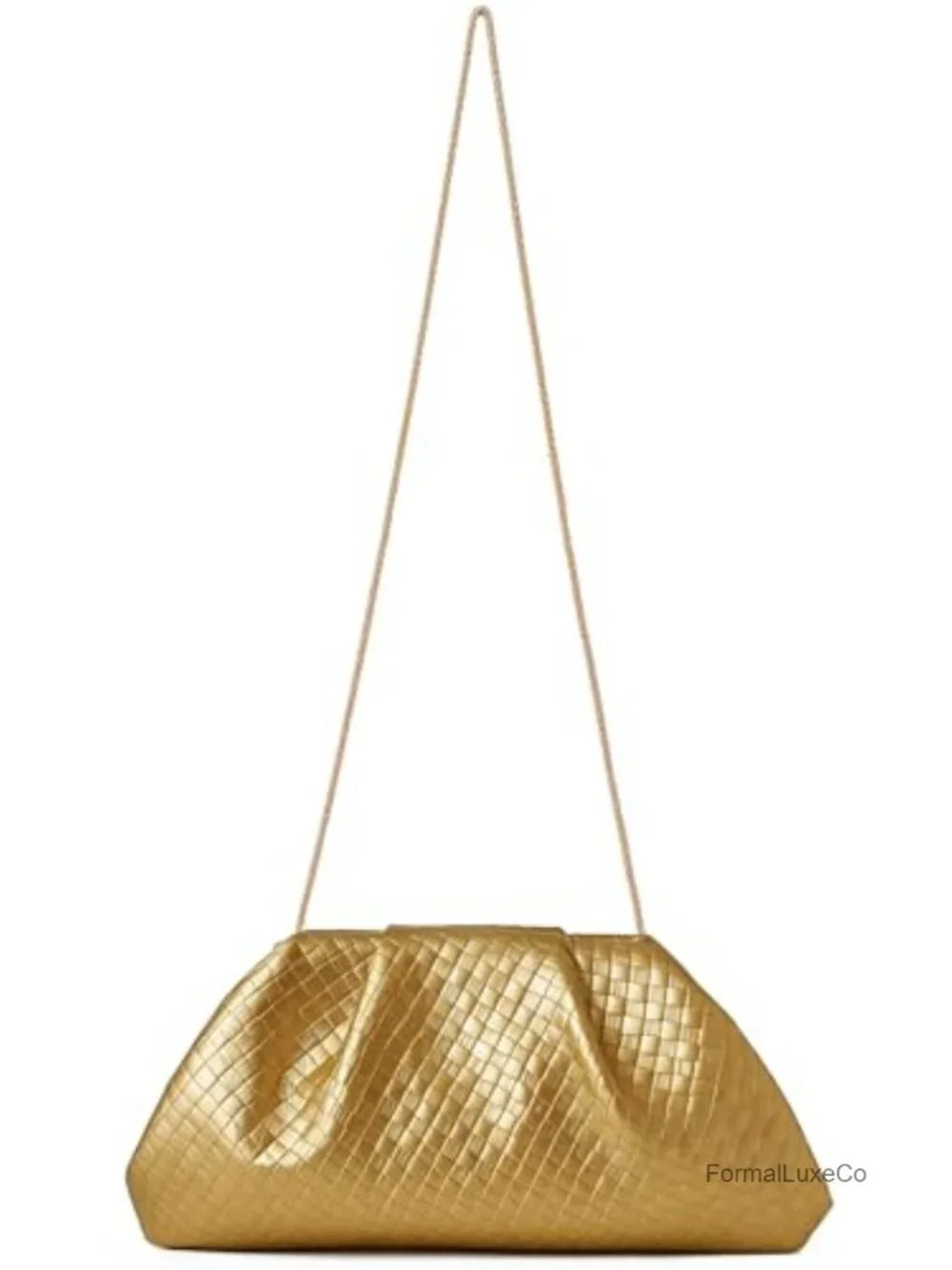 Ruched Dumpling Clutch Evening Bag Detachable Chain Crossbody